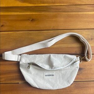 Saunders Cream Canvas Crossbody Bag